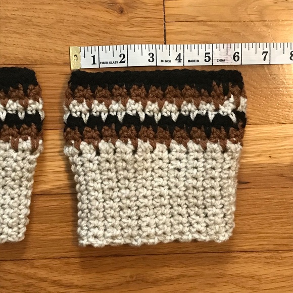 Black, Brown & Cream Boot Cuffs, Handmade - Picture 4 of 7